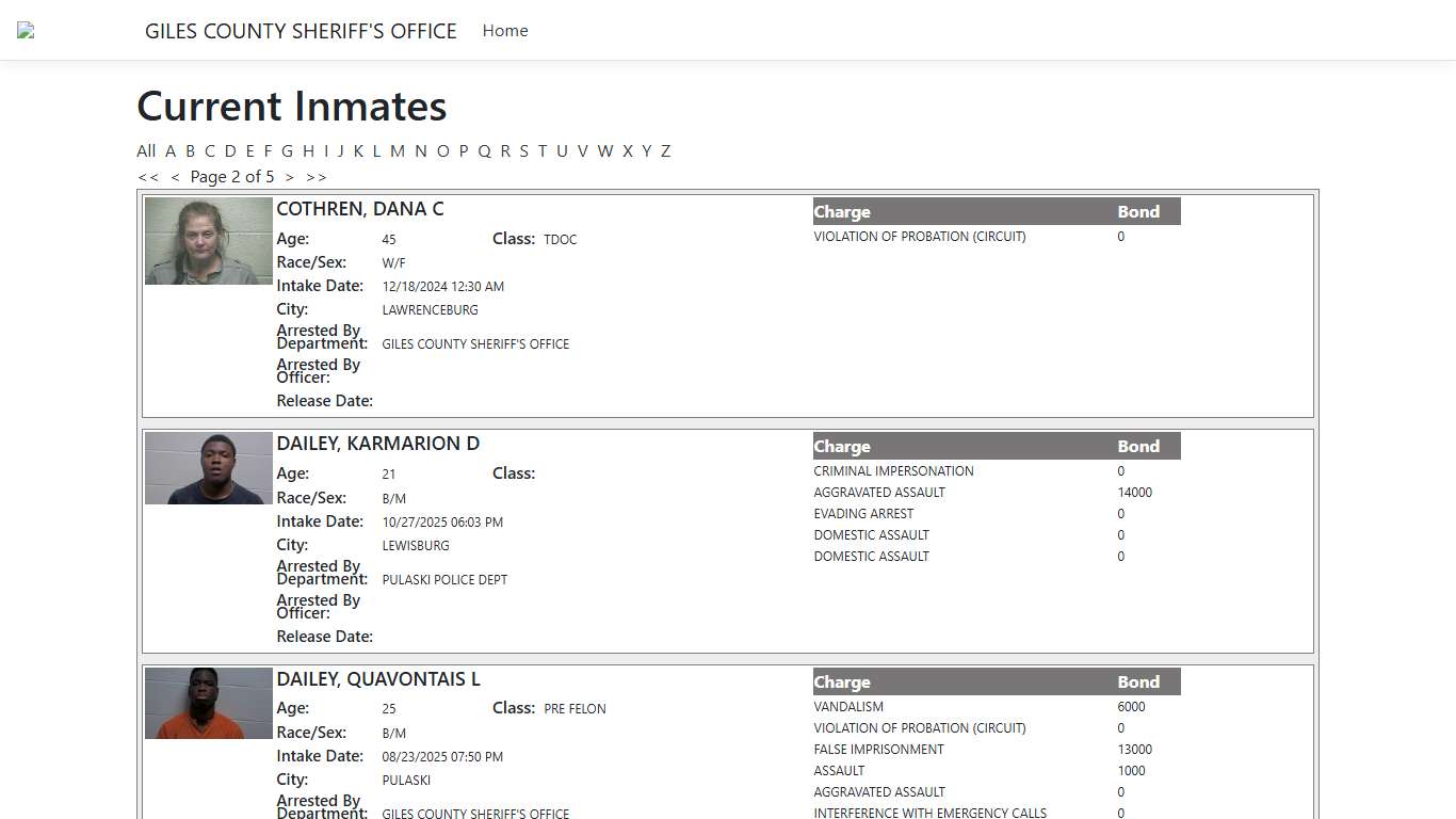 Inmates - ISOMS Portal